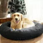 SAVFOX Plüsch Hundebett für kleine, mittlere und große Hunde - Gemütliches Kunstfell Hundebett & Katzenbett, waschbar