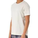 Schiesser Herren T-Shirt Rundhals Pyjamaoberteil, weiß