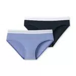 Schiesser Mädchen 2 PACK Unterwäsche Panties Hipster - Organic Cotton - Rippe