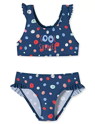 Schiesser Mädchen Bustier Bikini-Set - Dunkelblau Gemustert