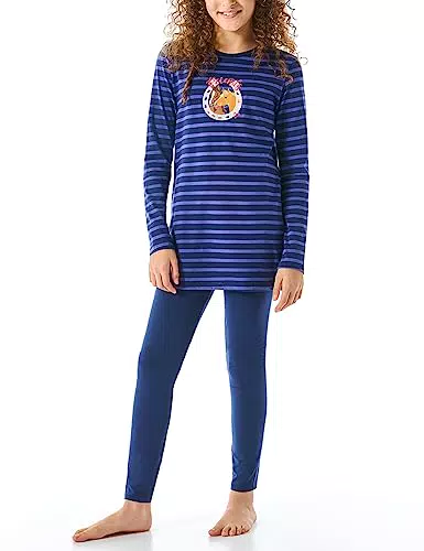 Schiesser Mädchen Schlafanzug Nachthemd mit Leggings lang-100% Organic Bio Baumwolle-Größe 92 Pyjamaset