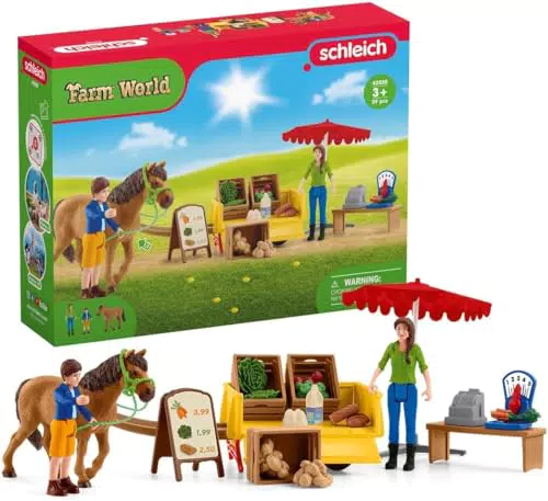 schleich 42528 Mobiler Farm Stand, ab 3 Jahren, FARM WORLD - Spielset