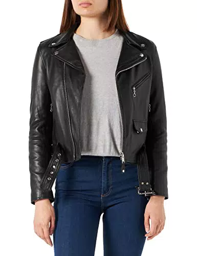 Schott NYC Damen LCW8600 Jacke, Schwarz, XX