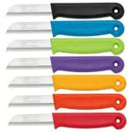 Schwertkrone Schälmesser 7 scharfe Küchenmesser Obstmesser Set Made in Germany Solingen mit Scharfer und Präziser Rostfreier Edelstahl Klinge und Klingenschutz