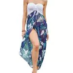 SEBOWEL Strandkleid für Damen Sommer Schulterfrei Kleid Bikini Cover Up Strandponcho Kleider Bandeau Boho Lang Kleid Ärmelloses Elegant Beachdress Weiß