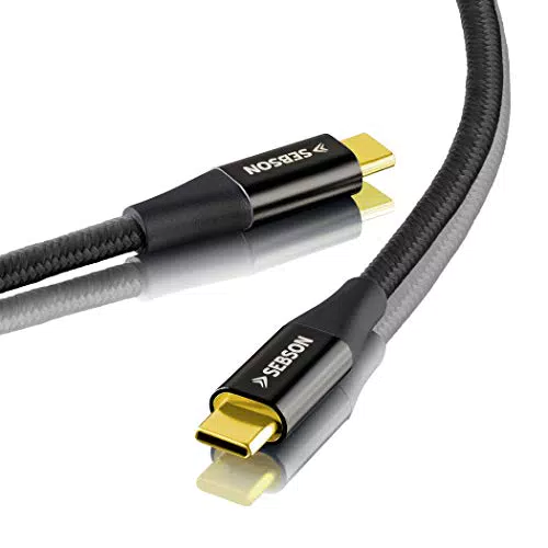 SEBSON USB C Kabel 1m auf USB C, Ladekabel/Datenkabel 3.1 Gen2 schwarz