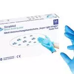 SeraMed Nitrilhandschuhe puderfrei Einmalhandschuhe 100 Stück blau Größe