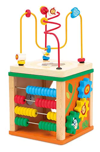 SEVI 88055 Wood Eco Smart Holz Würfel, Nachhaltiges Motorik-& Lernspielzeug zum Schieben