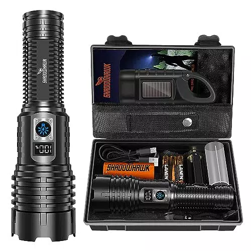 Taschenlampe LED Aufladbar Extrem Hell, Starke Taktische Taschenlampe für Outdoor Notfälle