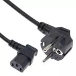 SHAFI Kaltgerätekabel 5M Netzkabel 3 Polig - IEC Kabel C13 Buchse und 90° Schutzkontaktstecker Typ F CEE 7/7 - Euro Stecker Winkel Monitor Power Cable Beamer Drucker PSU PC Stromkabel - 5 Meter