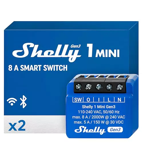 Smart Switch Shelly 1 Mini Gen 3 für Hausautomation - Kompatibel mit Alexa und Google Home
