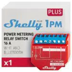 Shelly Plus WLAN & Bluetooth Relais Schalter für Smart Home Hausautomation mit Strommessung und App-Steuerung