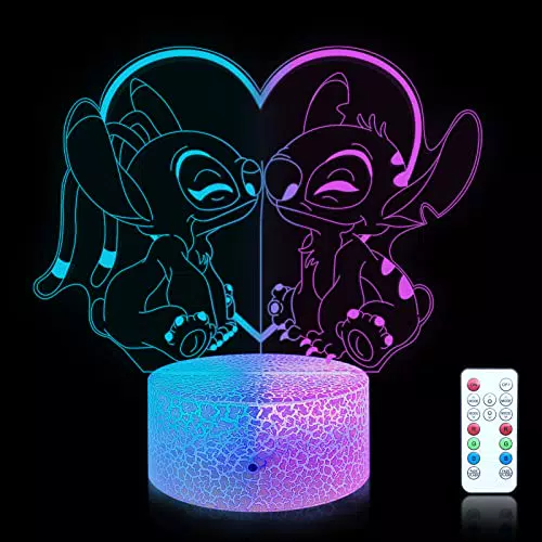 Lilo & Stitch 3D-Nachtlampe mit RGB-LED für Kinderzimmerdekoration