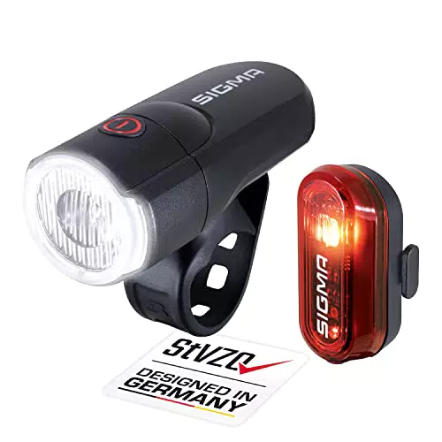 SIGMA SPORT - LED Fahrradlicht mit Batterien Set AURA 30 und CURVE