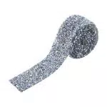 TOPINCN Silber Strass Kristall Band - Glitzernde Strassrolle für Kunsthandwerk und Dekoration, 3 cm breit
