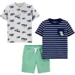 Carter's Baby-Jungen Spielkleidung Set mit Knopfleiste und Shorts