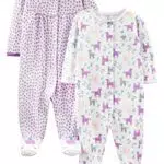 Simple Joys by Carter's Baby Mädchen Schlaf- und Spielanzug aus Baumwolle mit Füßen und Druckknöpfen