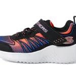 Skechers 303526l Bkmt Sneaker, Schwarzes Netz mit Mehreren Ziernähten