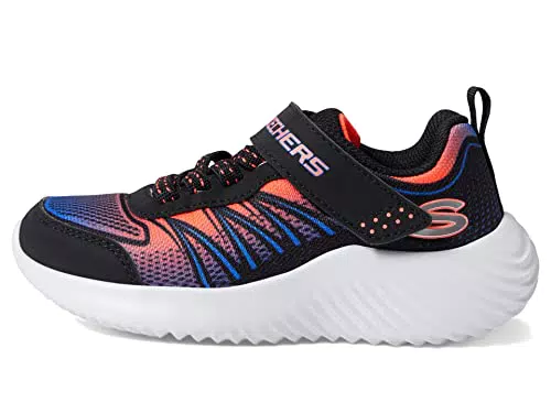 Skechers 303526l Bkmt Sneaker, Schwarzes Netz mit Mehreren Ziernähten