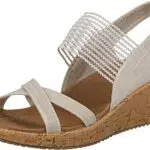 Skechers Damen Sandalen Beverlee HIGH Tea - Natürliches Leinen mit Glitzereffekt