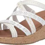 Skechers Damen Beverlee-Tiger Posse Keilsandale, Weiß
