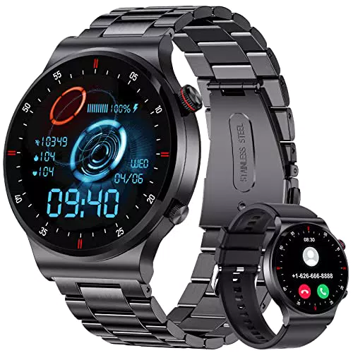 Smartwatch Herren mit Telefonfunktion, 1.32" HD Touchscreen Fitness Tracker