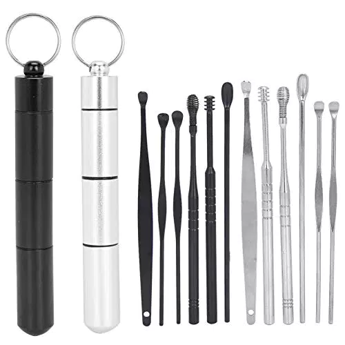 Sonew 2 Set Earwax Removal Tool Kit, Edelstahl Ohrlöffel Scoop Ear Wax Pick Ohrenschmalz Reinigungswerkzeug Ohrenreiniger für Kinder Jugendliche und Erwachsene