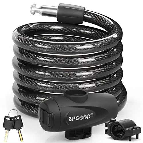 SPGOOD Fahrradschloss 120cm/12mm, Sicherheitsstufe Sehr Hoch Fahrrad Kabelschloss
