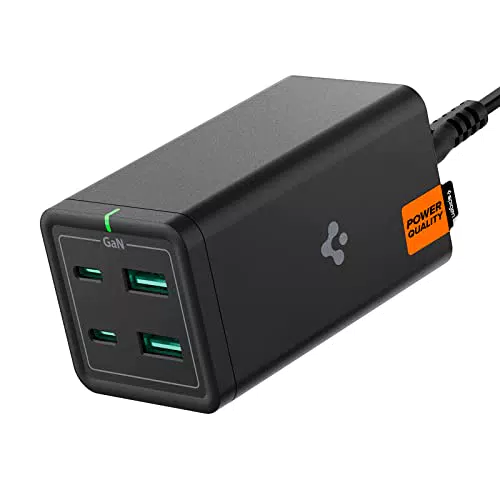 Spigen USB C Ladegerät, 120W GaN Fast 4-Port USB C Ladestation USB-C PD USB-A Fast Charging Hub für MacBook Pro Air iPad iPhone Galaxy HP Dell ASUS Chromebook USB-C Laptop Steam Deck