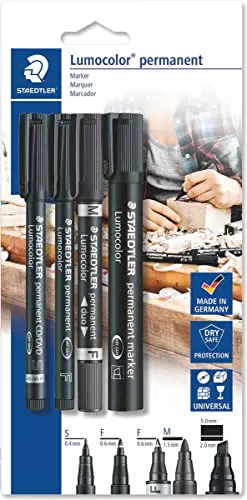 STAEDTLER Lumocolor 60 BK Permanent Marker Set mit verschiedenen Spitzen