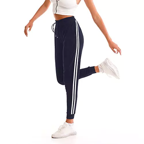 Stanpetix Jogginghose Damen - Sporthosen für Frauen High Waist Sweatpants Jogger Laufhosen（Marineblau，Klein）