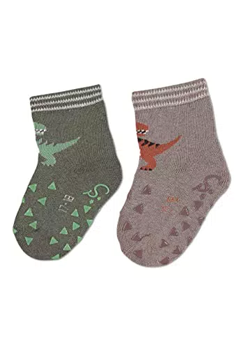 Sterntaler Baby Krabbelsocken Doppelpack Dino Spinat