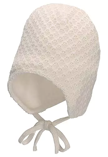 Sterntaler Baby Mädchen Strickmütze Baby GOTS Strickmütze Bindebändern Mütze - Baby Strickmütze - aus Baumwolle mit Bindeband - lila