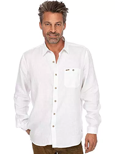 Stockerpoint Herren Hemd Vincent2 Trachtenhemd, Weiß