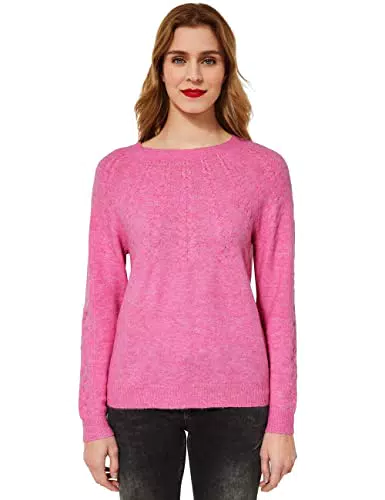 STREET ONE Damen A302122 Strickpullover, pink Crush Melange