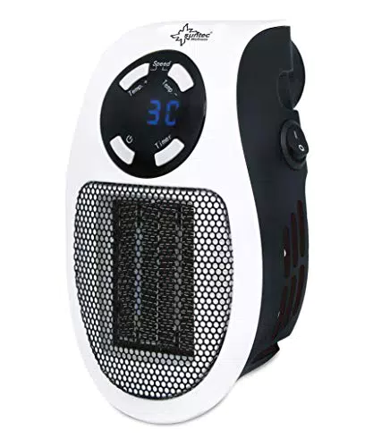 SUNTEC PTC Heizlüfter Steckdosen-Heizung mit Thermostat und Timer, 500 Watt - Ideal für Räume bis 13 m²