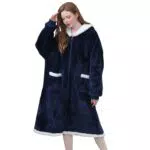 Sherpa Deckenpullover für Damen - Warmer Oversize Hoodie mit Kapuze
