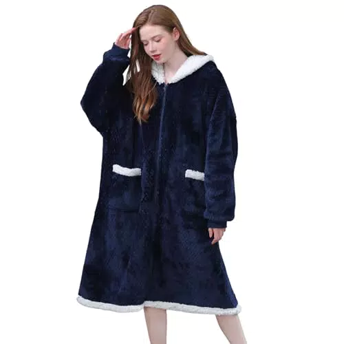 Sherpa Deckenpullover für Damen - Warmer Oversize Hoodie mit Kapuze
