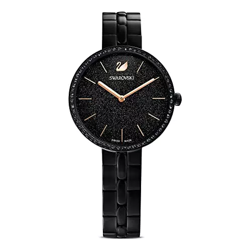 "Swarovski Damen Armbanduhr mit schwarzem Metallarmband"
