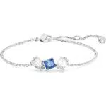 Swarovski Mesmera Ohrring-Jackets, Blaue und Rhodinierte Ohrstecker mit Strahlenden Swarovski Kristallen