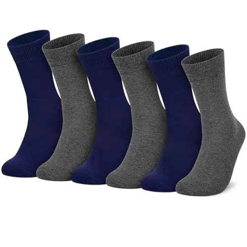 Swigtek 12 Paar Socken Herren Komfort Anzugsocken Baumwolle Schwarz Business Socken