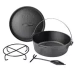 TAINO Dutch Oven Gusseisen-Topf Dopf Feuertopf mit Deckelheber