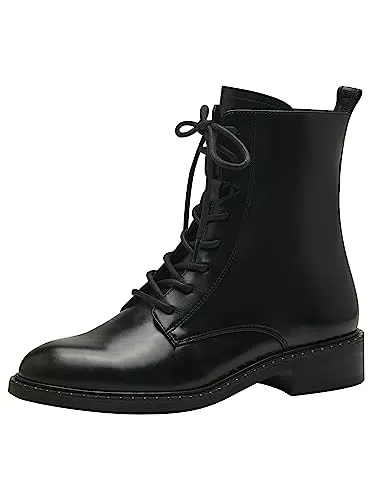 Tamaris Damen Schnürstiefel Vegan Blockabsatz