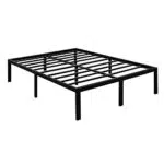 TATAGO Metallbett 150x200cm ohne Kopfteil & Fußteil, Modernes Bettgestell mit Lattenrost - Schwarz