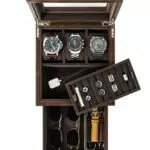 TAWBURY Schmuckkasten Uhrenbox Herren - Brillen und Uhrenbox 3 Uhren