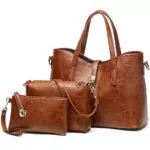 TcIFE Handtasche Damen Groß Handtaschen Set Für Frauen Umhängetasche Taschen 3-Teiliges Set