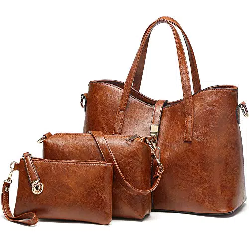 TcIFE Handtasche Damen Groß Handtaschen Set Für Frauen Umhängetasche Taschen 3-Teiliges Set