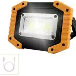 LED Baustrahler Akku - Tragbare Arbeitsleuchte COB 30W 1500LM für Garage, Camping, Angeln - USB aufladbar - 3 Lichtmodi
