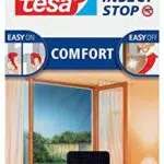 Tesa Insect Stop COMFORT Fliegengitter für bodentiefe Fenster - Insektenschutz selbstklebend - Fliegen Netz ohne Bohren