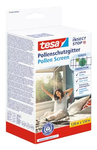 Tesa Pollenschutzgitter für Allergiker - Transparent - Für innen öffnende Fenster